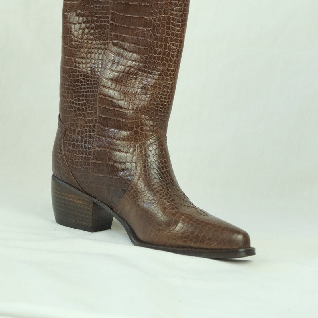 Brown cowboy boot